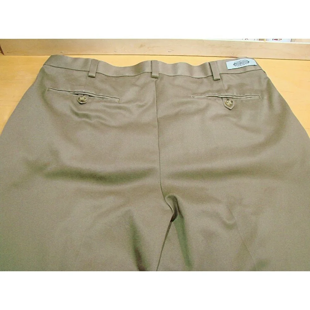 Round Tree & Yorke Mens Brown Classic Fit Comfort Expander Waist Pants Sz 36x30